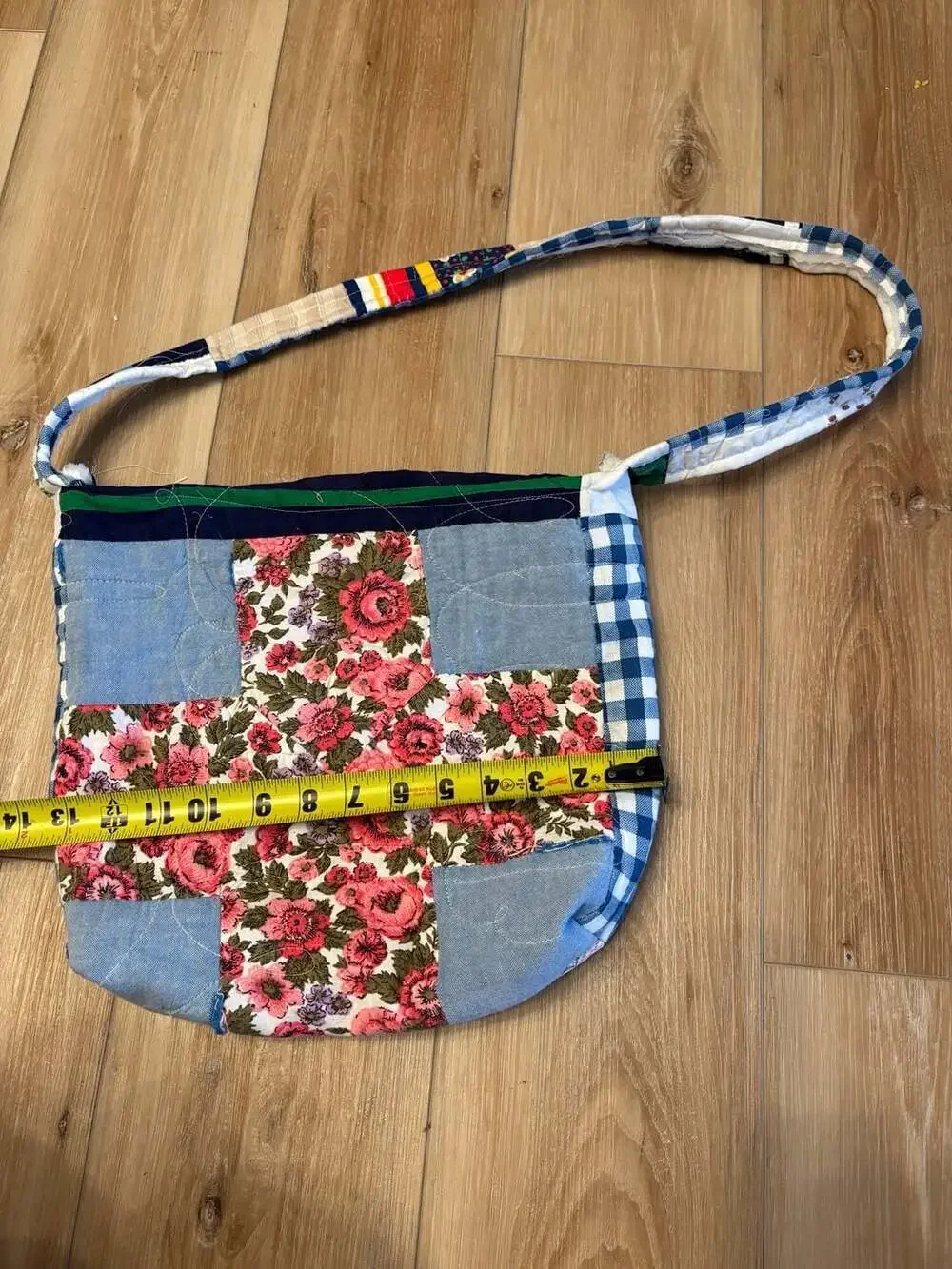Handmade Quilted Patchwork Necessities Messenger Bag Floral Cottagecore Boho